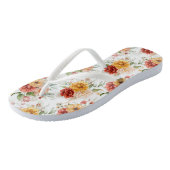 Red Peony Flower Bouquet Pattern Teenslippers (Schuin)