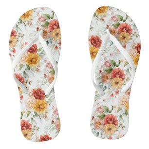 Red Peony Flower Bouquet Pattern Teenslippers