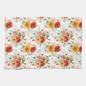 Red Peony Flower Bouquet Pattern Theedoek (Horizontaal)