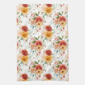 Red Peony Flower Bouquet Pattern Theedoek (Verticaal)