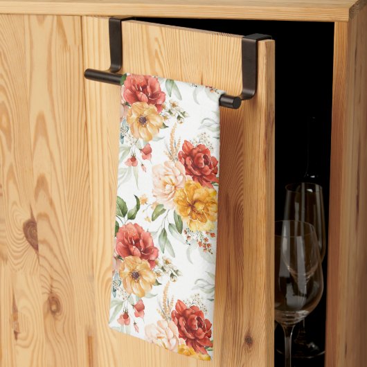 Red Peony Flower Bouquet Pattern Theedoek (Derde Gevouwen)