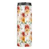 Red Peony Flower Bouquet Pattern Thermosbeker (Achterkant)