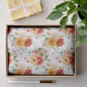 Red Peony Flower Bouquet Pattern Tissuepapier (Geschenk)