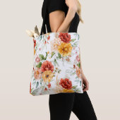 Red Peony Flower Bouquet Pattern Tote Bag (Dichtbij)