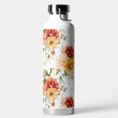 Red Peony Flower Bouquet Pattern Waterfles (Links)