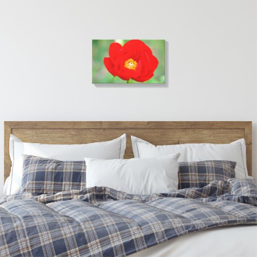 Red Peony Flower Canvas Afdruk (Insitu (Slaapkamer))
