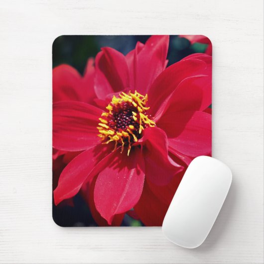 Red Peony Flower Muismat (Met muis)