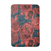 Red peony flowers and moths badmat (Voorkant Verticaal)