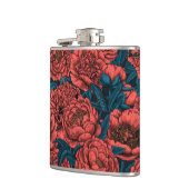 Red peony flowers and moths heupfles (Links)