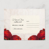 Red Peony Flowers Save the Date Aankondigingskaart (Achterkant)