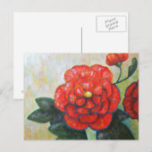 Red Peony Impressionist Fine Art Flower Briefkaart (Voorkant / Achterkant)