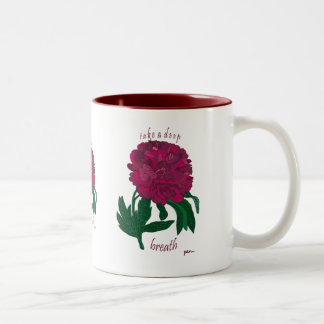 Red Peony neemt een diepe breath Tweekleurige Koffiemok