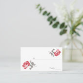 Red Peony op White met Taupe-Plaatskaarten Plaatskaartje (Staand voorkant)