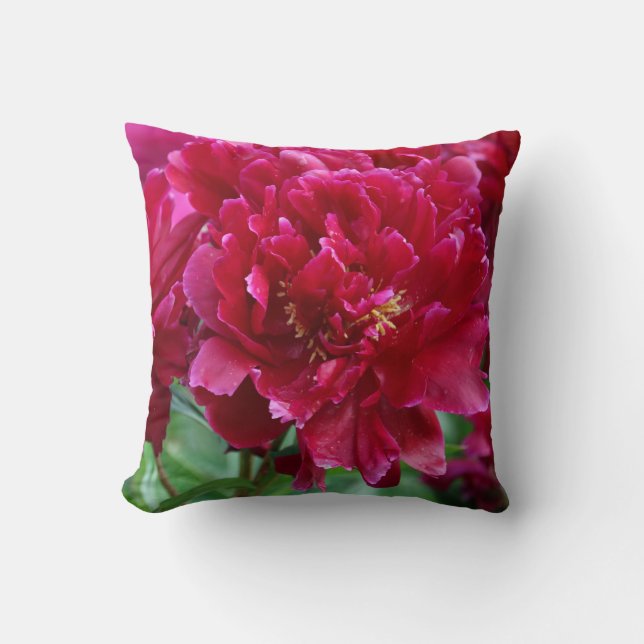 Red Peony Pillow Kussen (Voorkant)