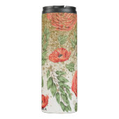 *~* Red PEONY POPPY Gold Glitter Floral Thermosbeker (Achterkant)