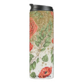 *~* Red PEONY POPPY Gold Glitter Floral Thermosbeker (Geroteerd rechts)