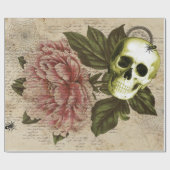 Red Peony Steampunk Cadeaupapier (Vlak)