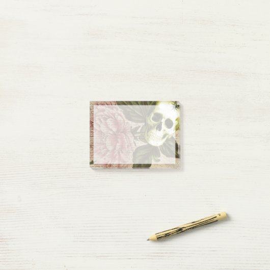 Red Peony Steampunk Post-it® Notes (Op bureau)