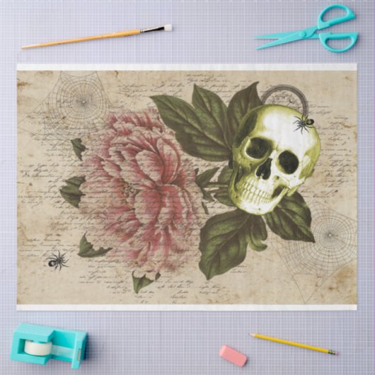 Red Peony Steampunk Tissuepapier (Craft)