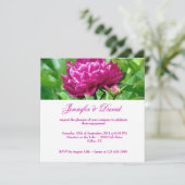 Red Peony Verloving Uitnodiging (Staand voorkant)