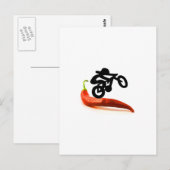 Red Pepper Bike Rider Briefkaart (Voorkant / Achterkant)