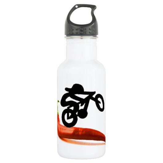 Red Pepper Bike Rider Waterfles (Voorkant)
