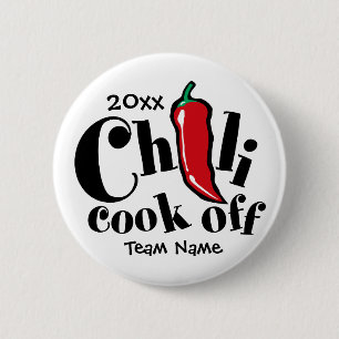 Red Pepper Chili Cook Off Contest Ronde Button 5,7 Cm