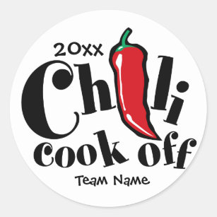 Red Pepper Chili Cook Off Contest Ronde Sticker