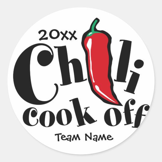 Red Pepper Chili Cook Off Contest Ronde Sticker (Voorkant)