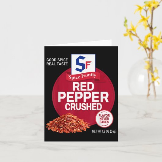 Red Pepper Crushed Sce Group Family Matching Hallo Kaart (Gele Bloem)
