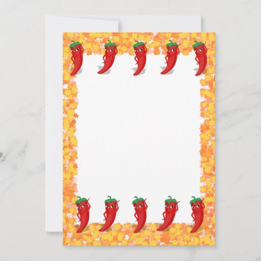 Red Pepper Diva Cartoon Invitation Kaart (Voorkant)