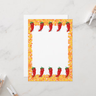 Red Pepper Diva Cartoon Invitation Kaart