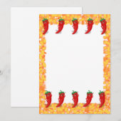 Red Pepper Diva Cartoon Invitation Kaart (Voorkant / Achterkant)