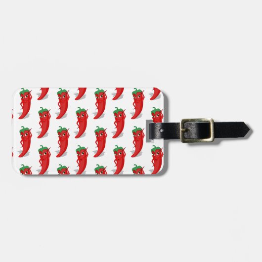 Red Pepper Diva Cartoon Pattern Bagagelabel (Voorkant horizontaal)