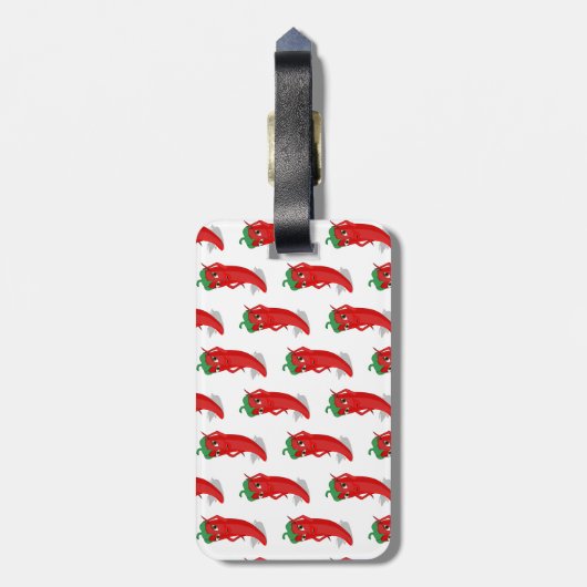 Red Pepper Diva Cartoon Pattern Bagagelabel (Achterkant verticaal)