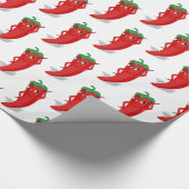 Red Pepper Diva Cartoon Pattern Cadeaupapier (Hoek)