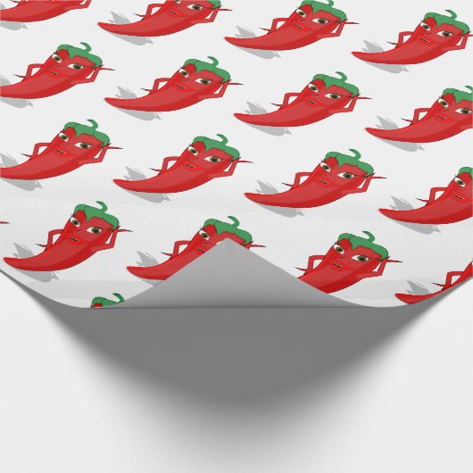 Red Pepper Diva Cartoon Pattern Cadeaupapier (Hoek)