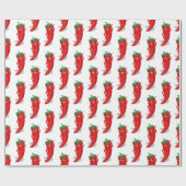 Red Pepper Diva Cartoon Pattern Cadeaupapier (Vlak)