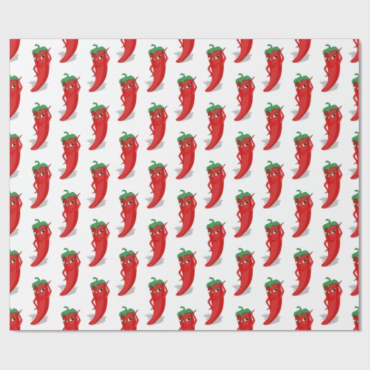Red Pepper Diva Cartoon Pattern Cadeaupapier (Vlak)