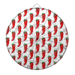 Red Pepper Diva Cartoon Pattern Dartbord