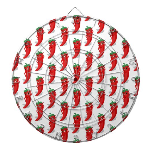 Red Pepper Diva Cartoon Pattern Dartbord (Voorkant)