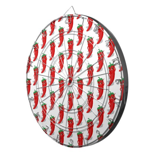 Red Pepper Diva Cartoon Pattern Dartbord (Voorkant Rechts)