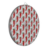 Red Pepper Diva Cartoon Pattern Dartbord (Voorkant Links)