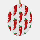 Red Pepper Diva Cartoon Pattern Keramisch Ornament (Rechts)