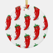 Red Pepper Diva Cartoon Pattern Keramisch Ornament (Voorkant)