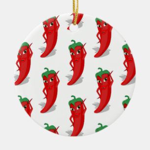 Red Pepper Diva Cartoon Pattern Keramisch Ornament