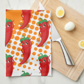 Red Pepper Diva Cartoon Pattern Kitchen Towel Theedoek (Quarter Fold)