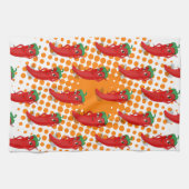 Red Pepper Diva Cartoon Pattern Kitchen Towel Theedoek (Horizontaal)