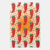 Red Pepper Diva Cartoon Pattern Kitchen Towel Theedoek (Verticaal)