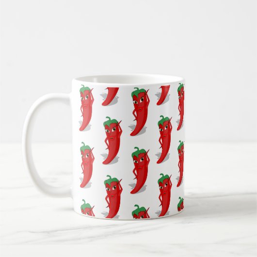Red Pepper Diva Cartoon Pattern Koffiemok (Links)